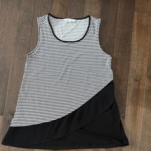 Cleo Houndstooth Black and White Sleeveless Women's Top Size XS